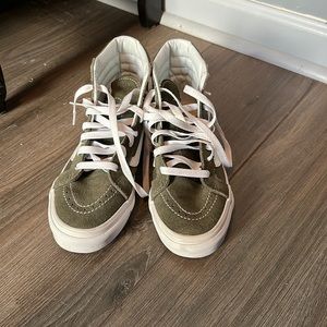 Olive green high top vans